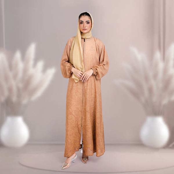 Mahra - Mirhas Front Zip Embellished Elegant Abaya