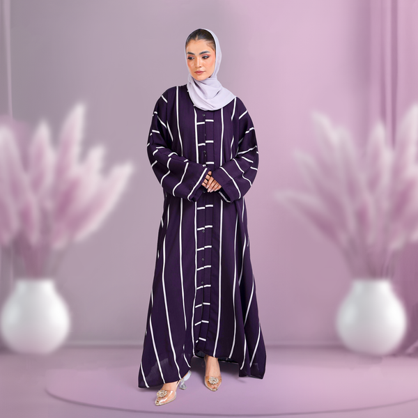 Rania - Mirhas With White Lining Decent Abaya