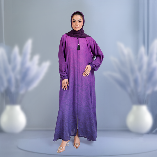 Alya - Mirhas Front Zip Georgette Elegant Abaya